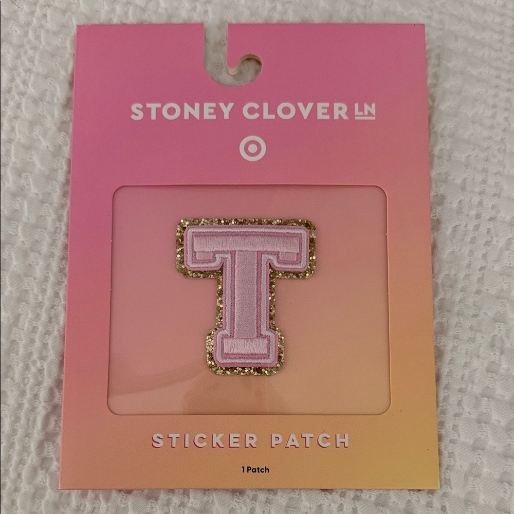 Stoney Clover Lane Pink and Gold T Patch